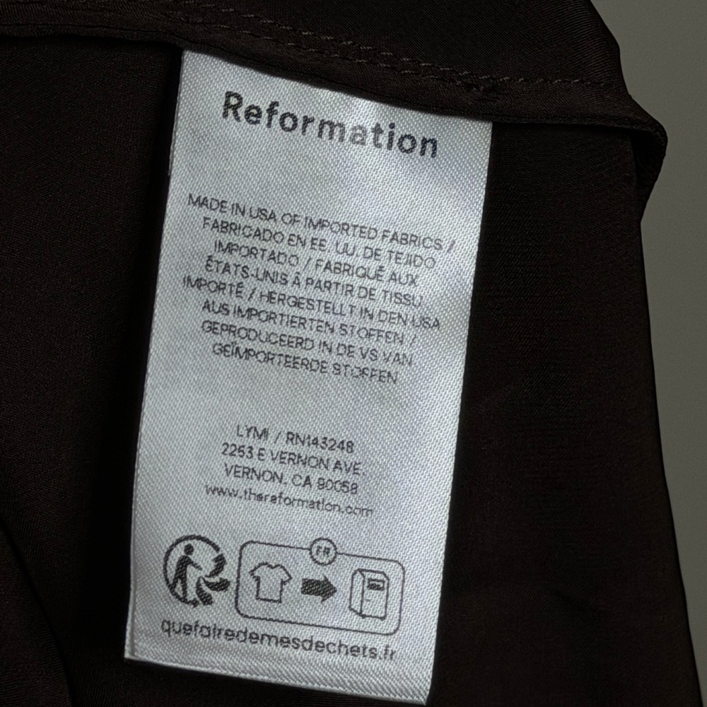 Reformation Carolina Silk Skirt in Black Bean - Picture 6 of 6